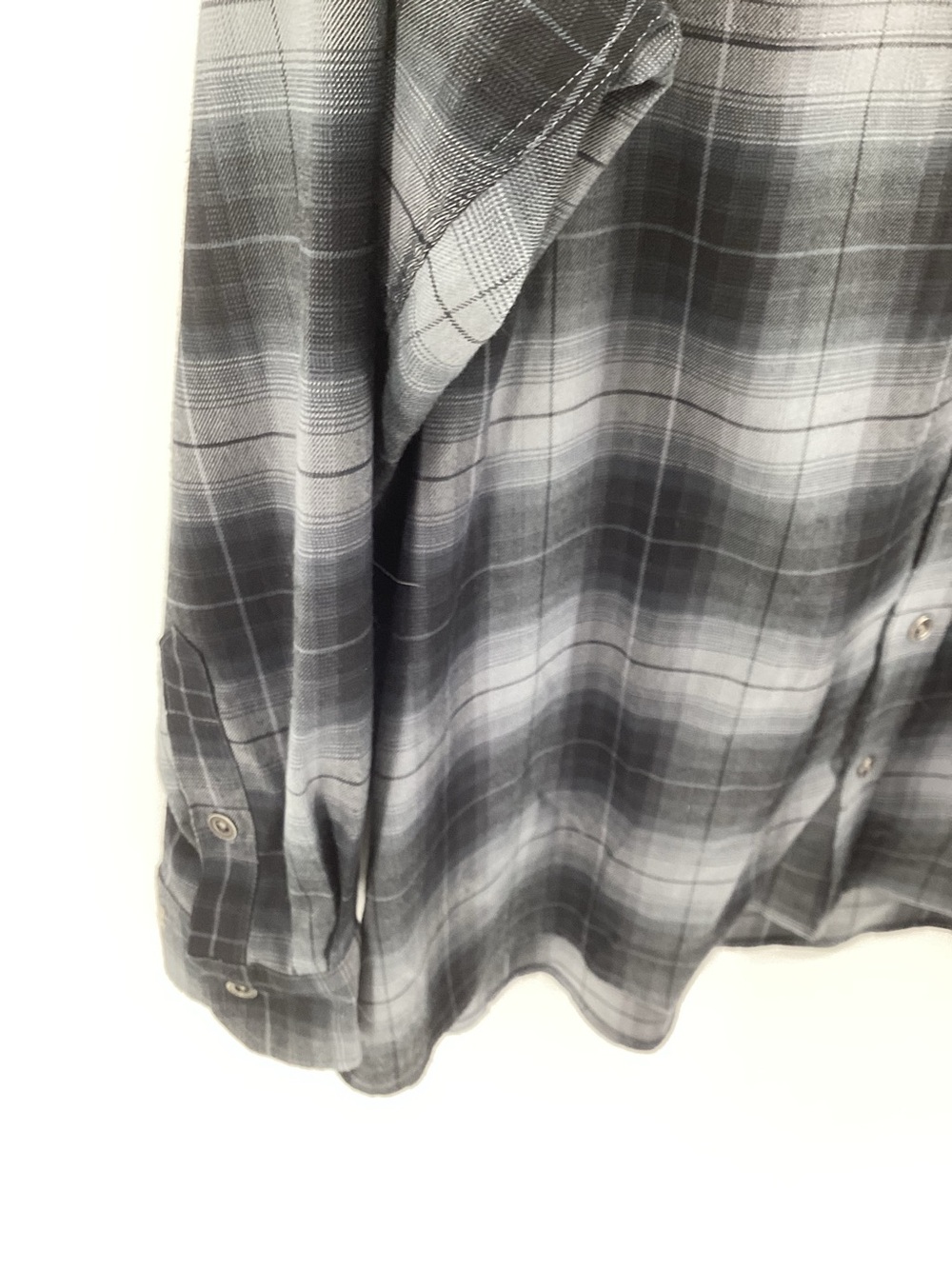 Swiss Tech Gray and Black Plaid Casual Button Down Shirt - Picture 2 of 9